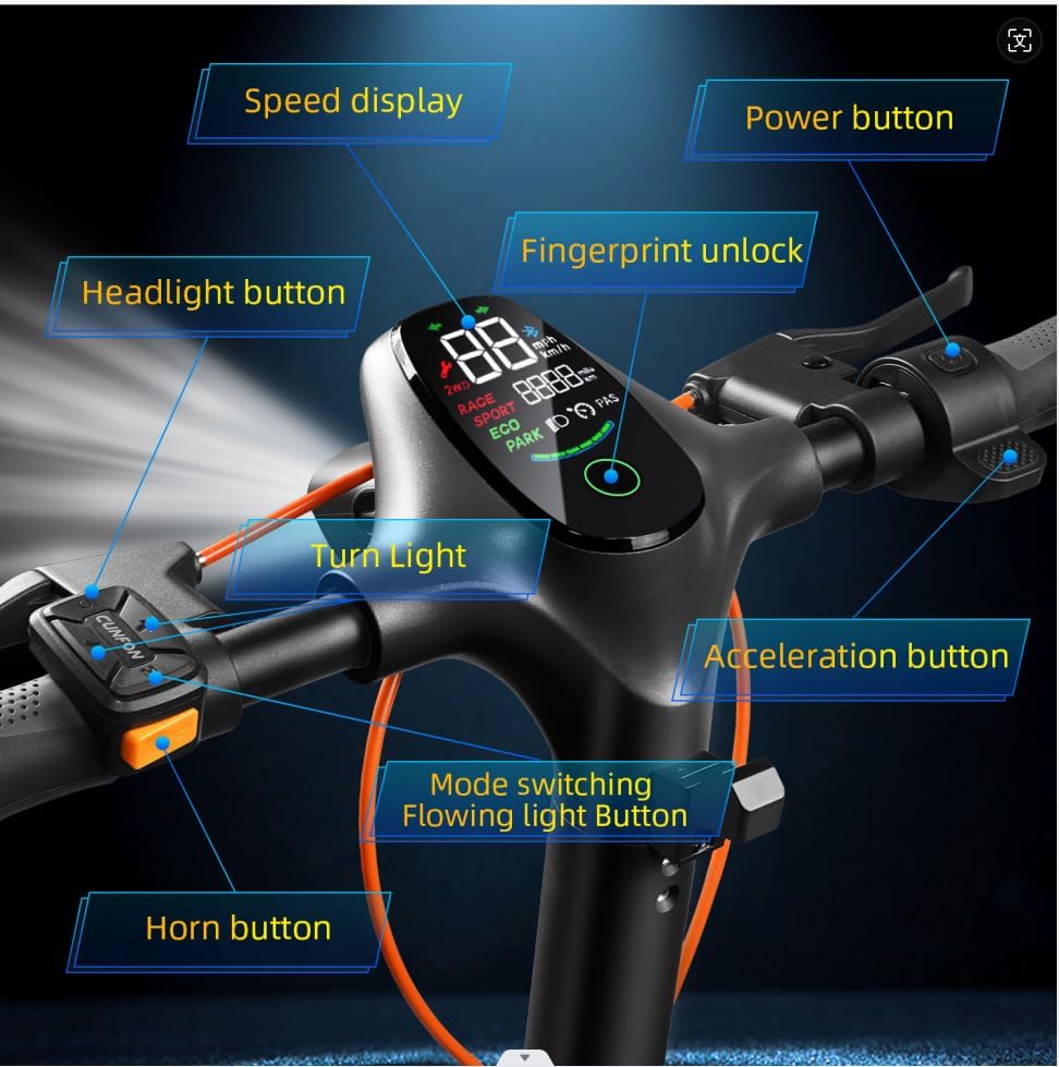 Electric Scooter Adult, 1600W*2 Dual Motor RZ1000, Up to 40-50 Miles Long Range/MAX Speed 31 Mph, 10.5'' Off Road Tires with 1152Wh Battery & Dual Suspension Commuting Fast Electric Scooter