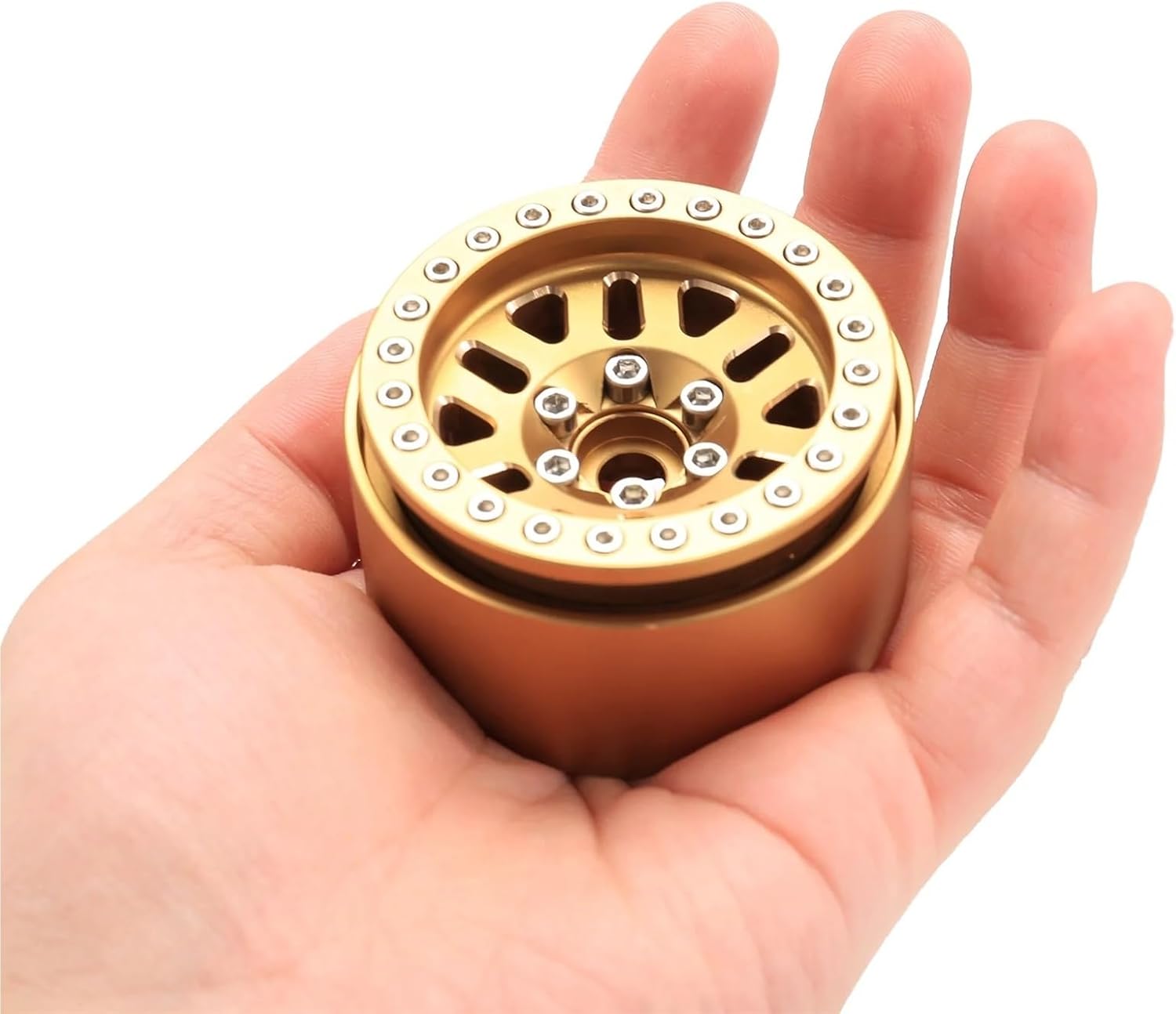 For Traxxas For TRX-4 For Axial For SCX10 D90 YK4082 1/10 240g/pcs Heavy Brass Beadlock 1.9 Wheel Hub Rim RC Crawler Car Parts Models