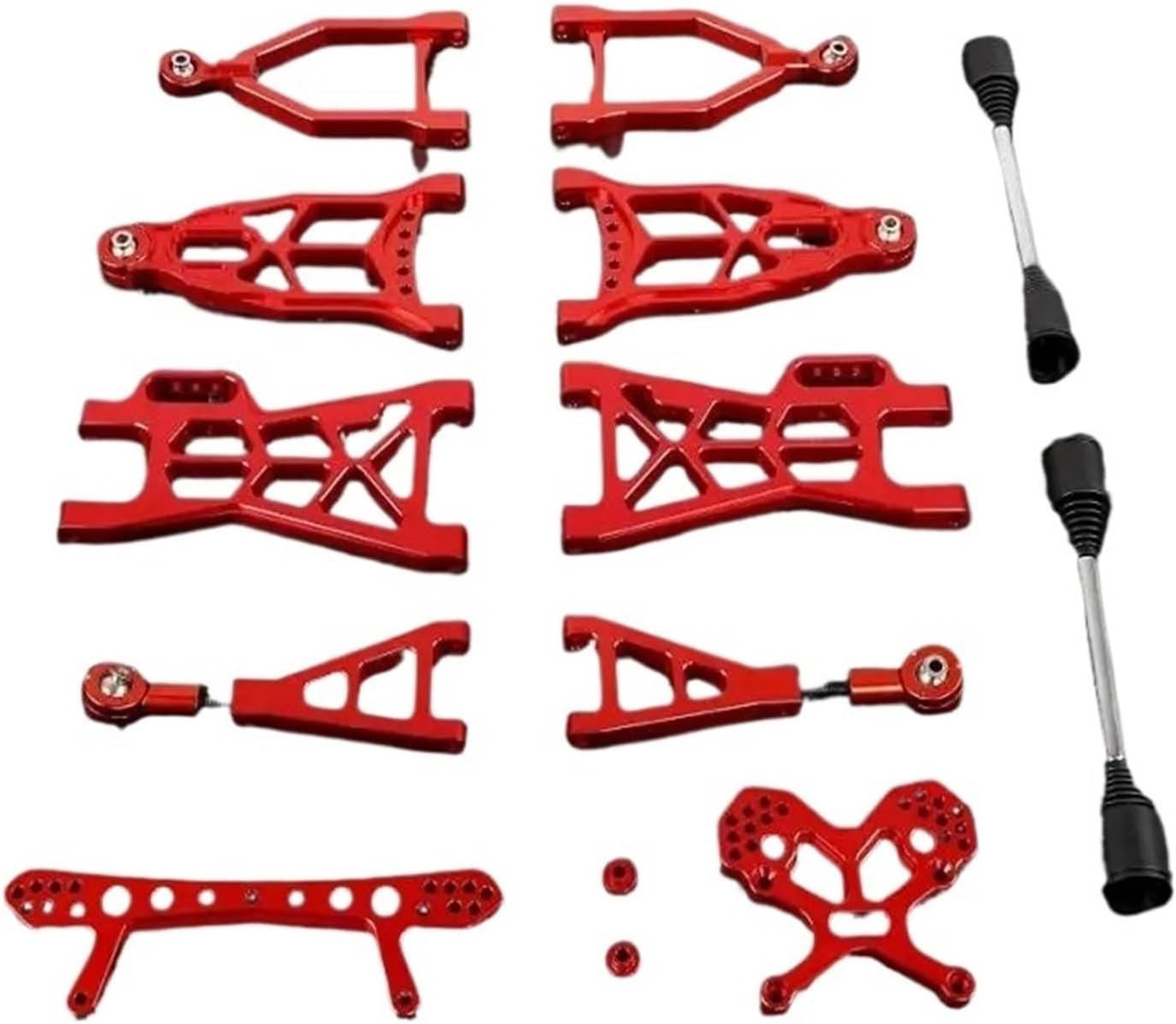 Extended CNC Aluminum Front & Rear Suspension Kit Arm Set Compatible For HPI Baja 5b, 5t, 5SC, Rovan Bajas And Km Bajas Rc Car Parts(ORANGER)