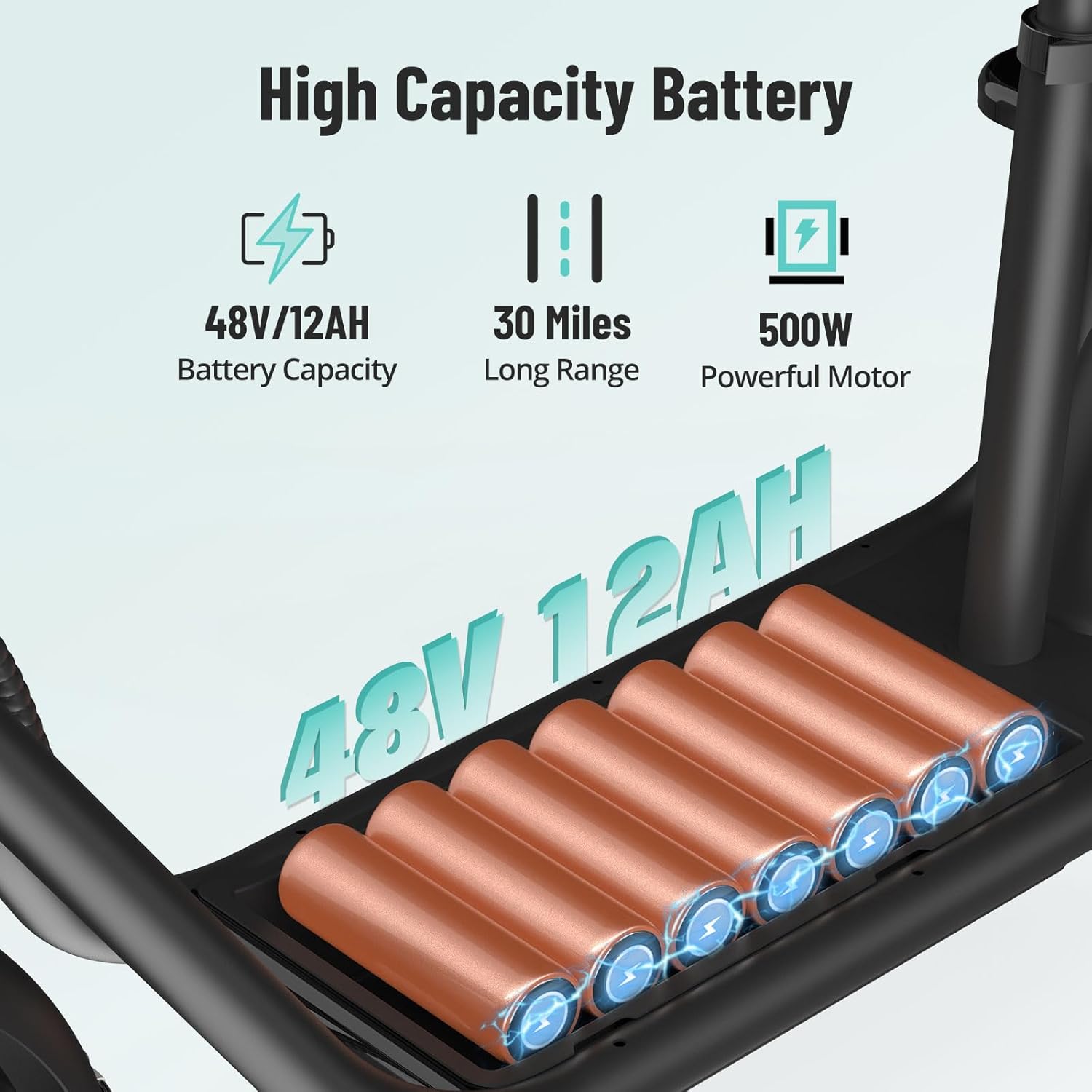Electric Scooter for Adults, Foldable Commuter Scooter with Adjustable Seat, 500W Brushless Motor, 20MPH & 30 Miles Range, 12