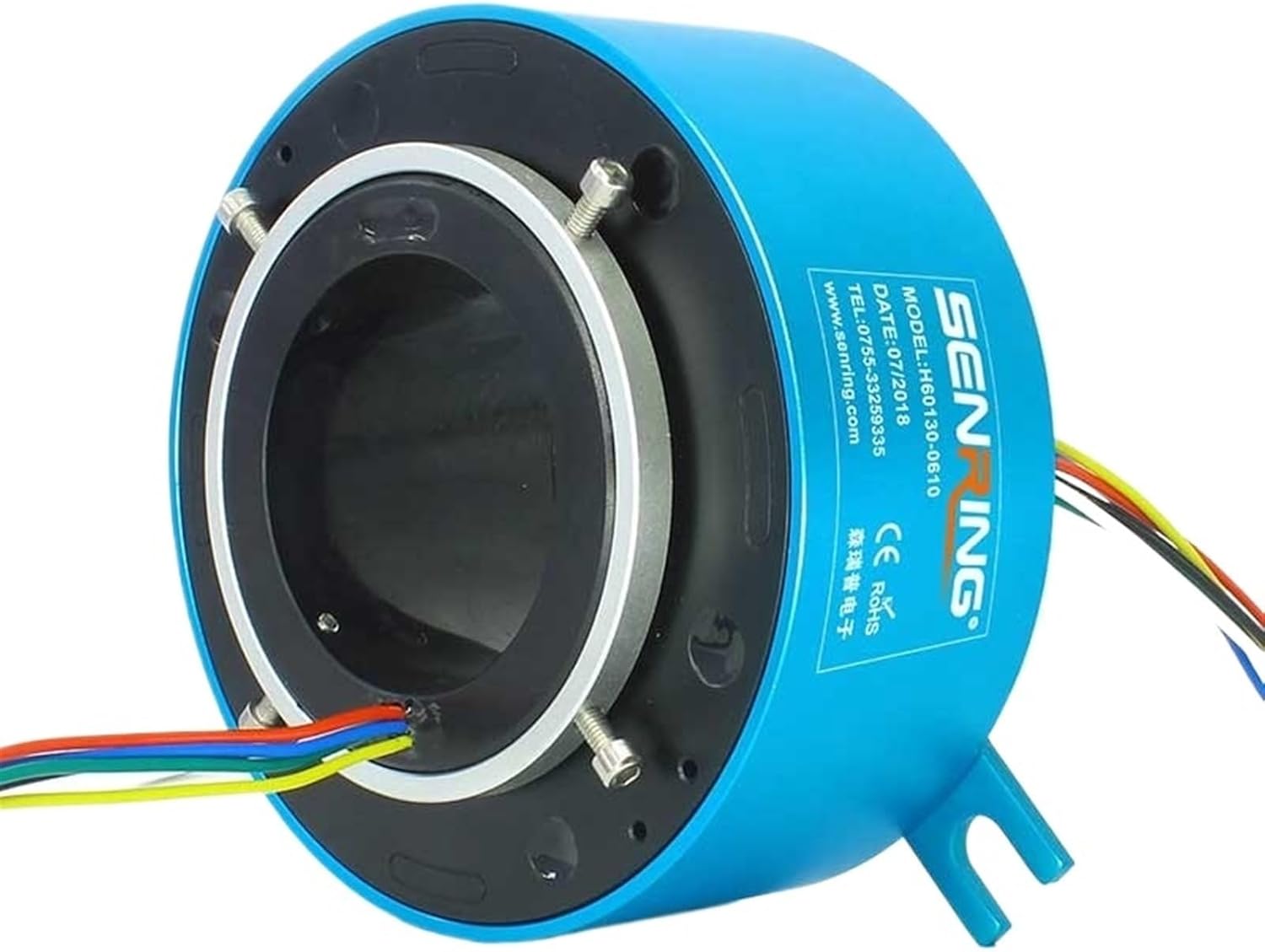 Large Diameter Rotary Joints 130mm Bore Size 60mm of Through Bore Slip Ring 6 Wires 10A Electric Current Transmit