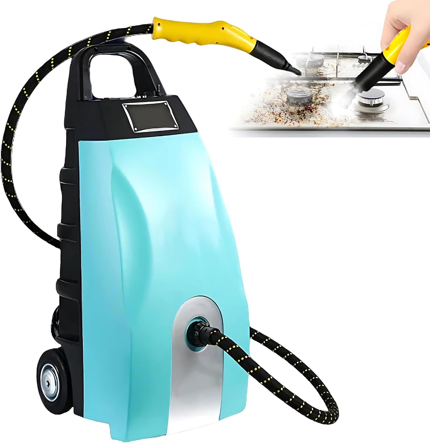 QIUNAOZI Steam Cleaning Machine, Industrial Steam Cleaner, High-Temperature Steam Cleaner, Instant and Continuous Heating, Triple Safety Protection, for Home/Car/Hotel/Ac Cleaning Blue