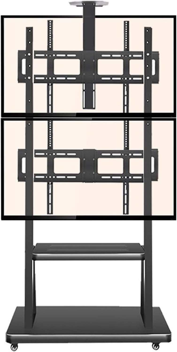 Dual Screen TV Stand Floor Stand Movable cart Hanger Display Stand Conference Vertical TV Hanger