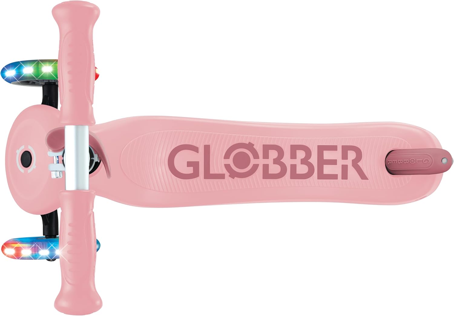 Globber GO•UP Sporty Lights – Scalable Scooter with 3 Wheels with Seat – Children from 15 Months – Pastel Pink