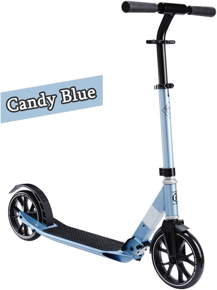 Commuter Kick Scooter for Adults, Teens | Foldable, Lightweight | Height-Adjustable Shock Absorption Mechanism Large 200mm Wheels Smooth Ride Foot Scooter