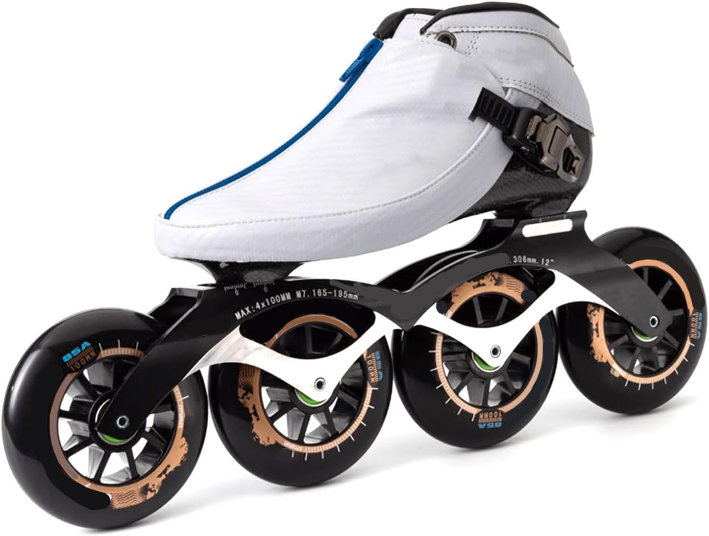 Professional Inline Speed Skates for Adults, Lightweight Low Cut Adjustable Competition Speed Roller Skates, 4 Wheels Speed Inline Roller Skates Men Women, Unisex