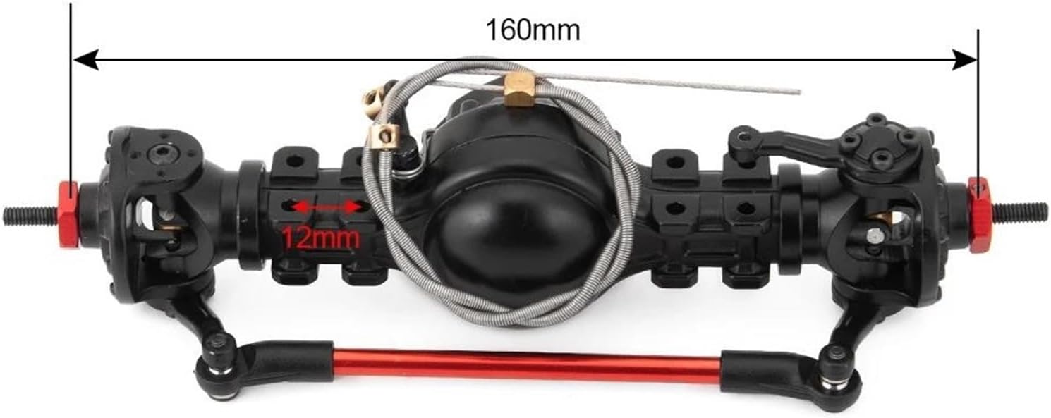 RC Vehicle Axles Compatible with Tamiya 1/14 RC Trailer Tractor Tow Drag Truck Upgrade Accessories Part CNC Metal Alloy Front/Rear Axle Differential(Front Axle)