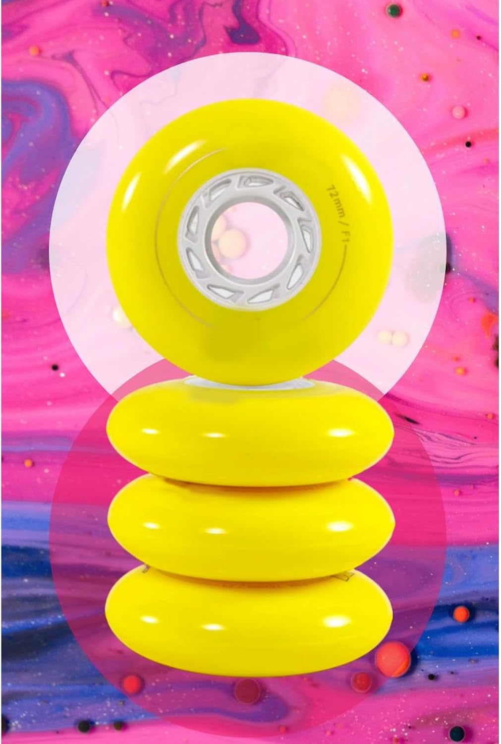 Inline Skate Wheels for Outdoor Indoor 8-Pack 86A Competition Professional Flat Flower Wheel Replacement Wheel 72mm 76mm 80mm