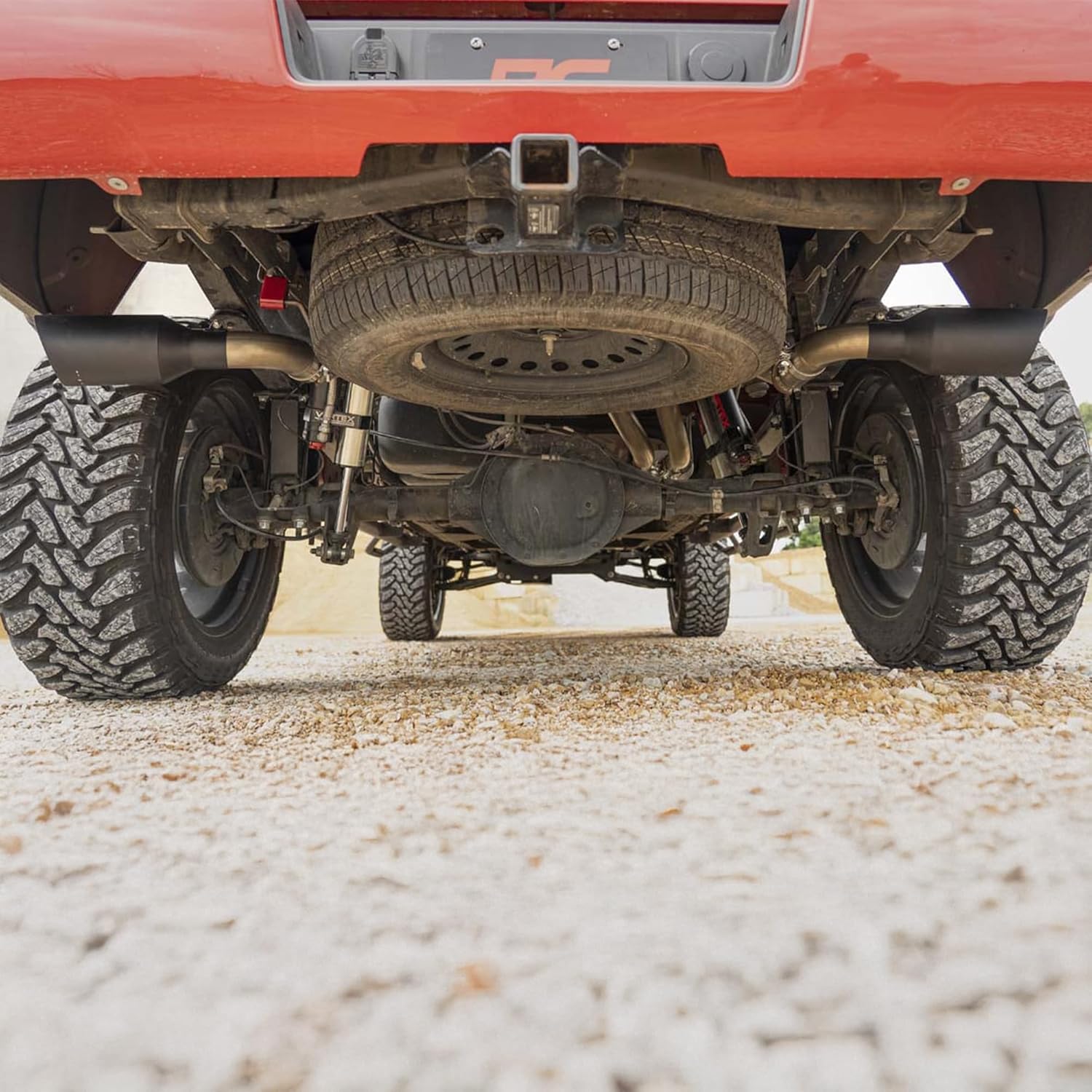 Rough Country Dual Cat-Back Exhaust Exhaust with Black Tips for Chevy Silverado & GMC Sierra 1500 (2014-2018) 5.3L Engine - Performance Tuned Growl