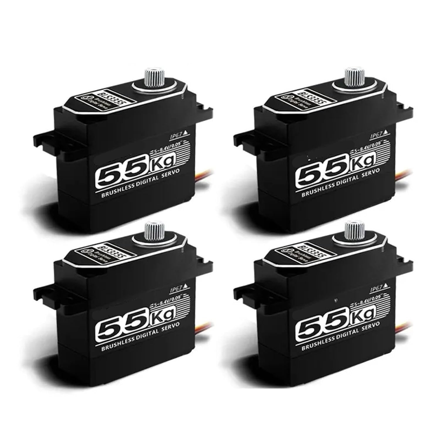 4X Brushless Servo 25Kg 35Kg 55Kg High Speed Full Metal Shell Digital Servo Servo For 1/8 1/10 Scale RC Cars(4xBLS3355-270 degree)
