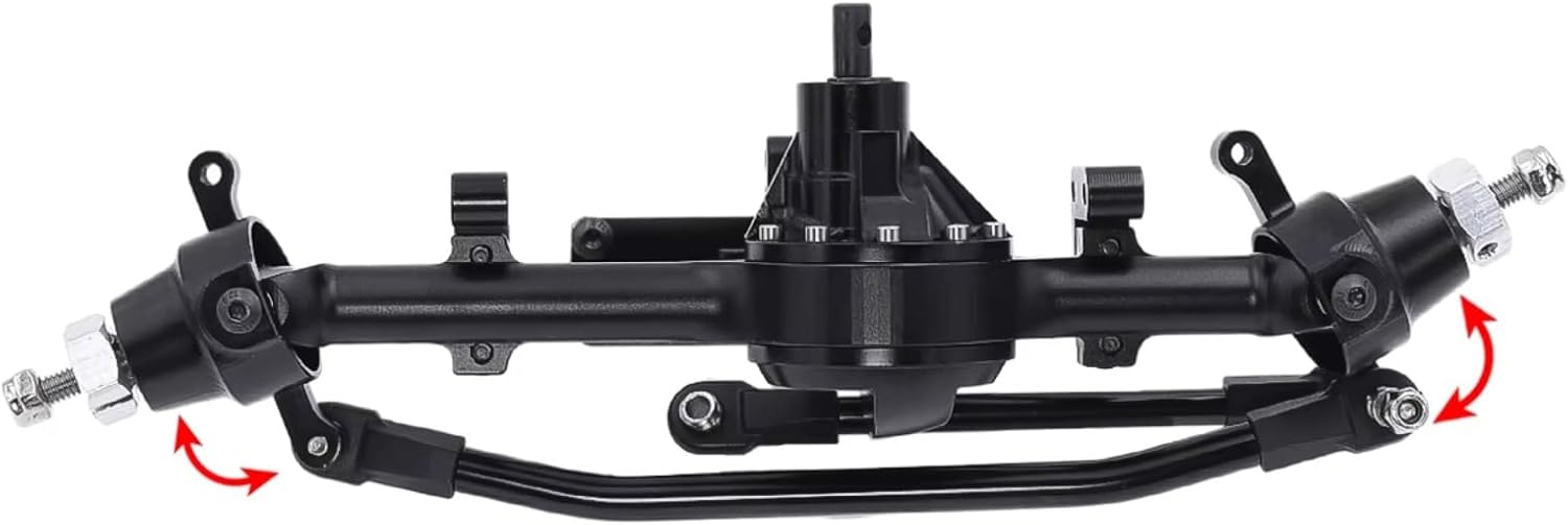 RC Car Accessories Compatible with Gelande for Yota 1/10 RC Crawler Car Parts Accessories CNC Aluminum Axle Front and Rear Straight Complete Axels