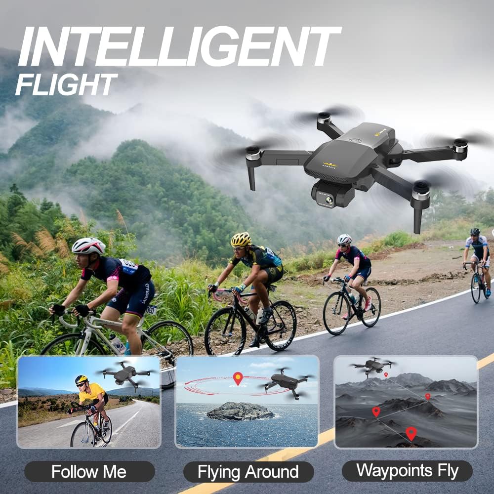 GPS Drone with Camera 4K,3-axis Gimbal, FPV Quadcopter for Adults, Brushless Motor, 60 Mins Flight Time, Supported TF Card,5GHz WiFi Transmission, Follow Me, Auto Return Home