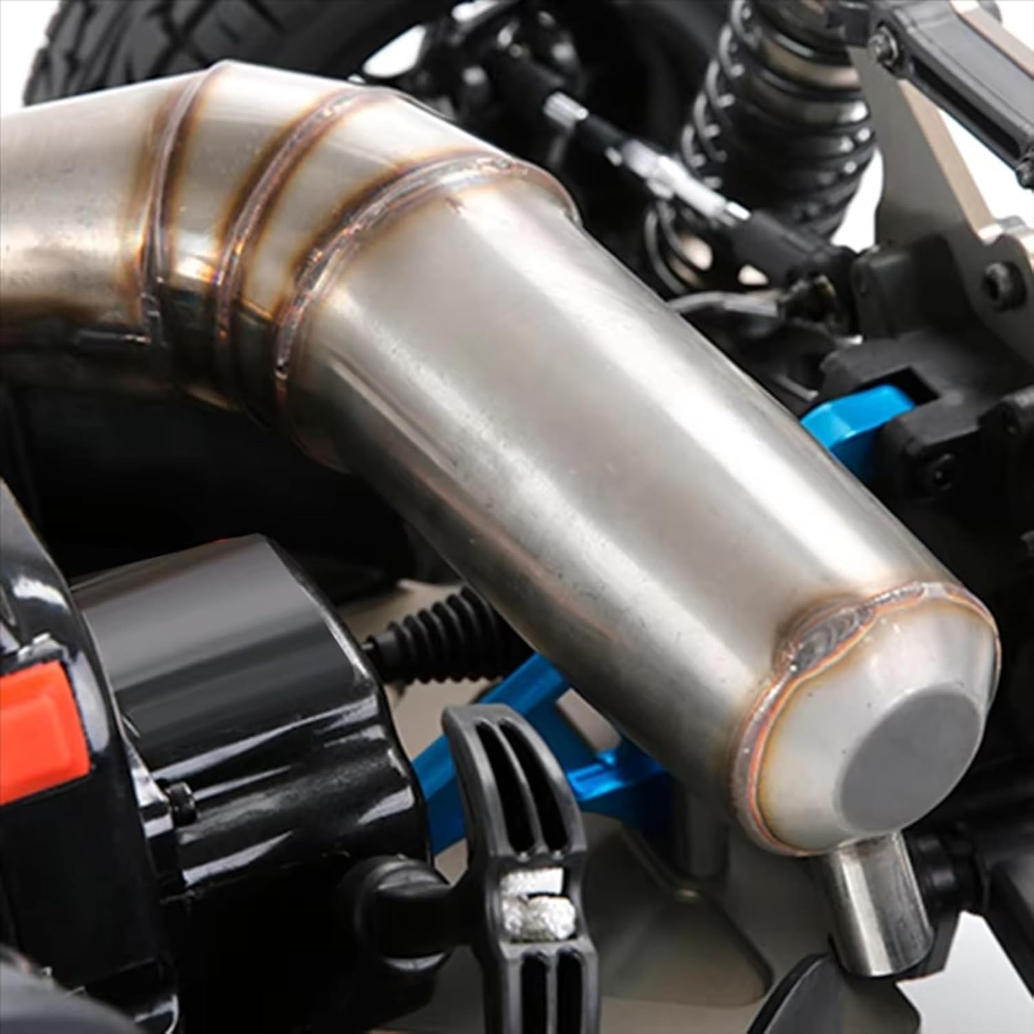 RC Spare Part Compatible with Losi 5Ive T for Rofun for Rovan Lt Kingmotorx2 1/5 RC Car Accessories R2 Exhaust Pipe Built-in Silencer Low Sound Kit