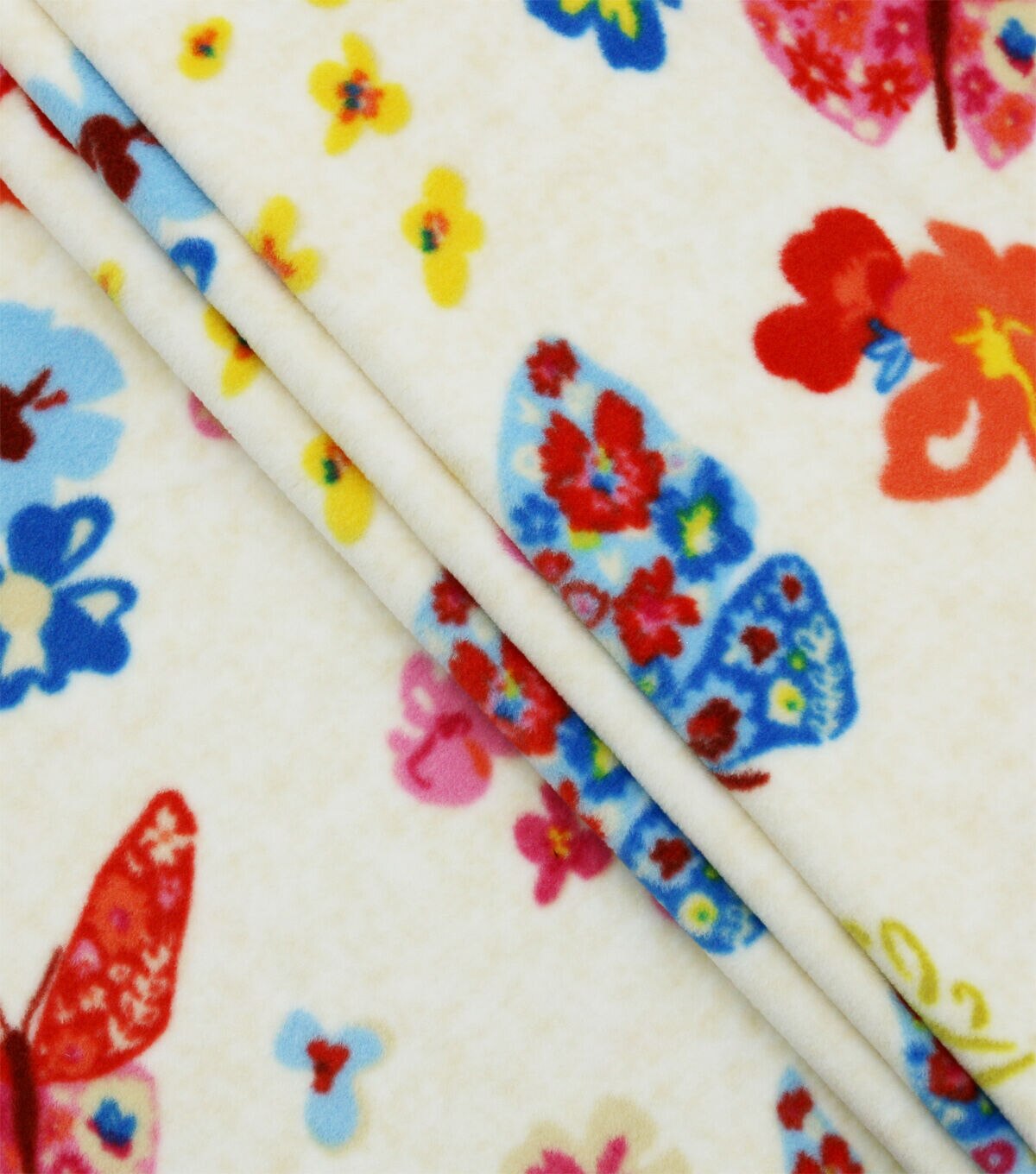 Multicolor Bold Butterflies Luxe Fleece Fabric