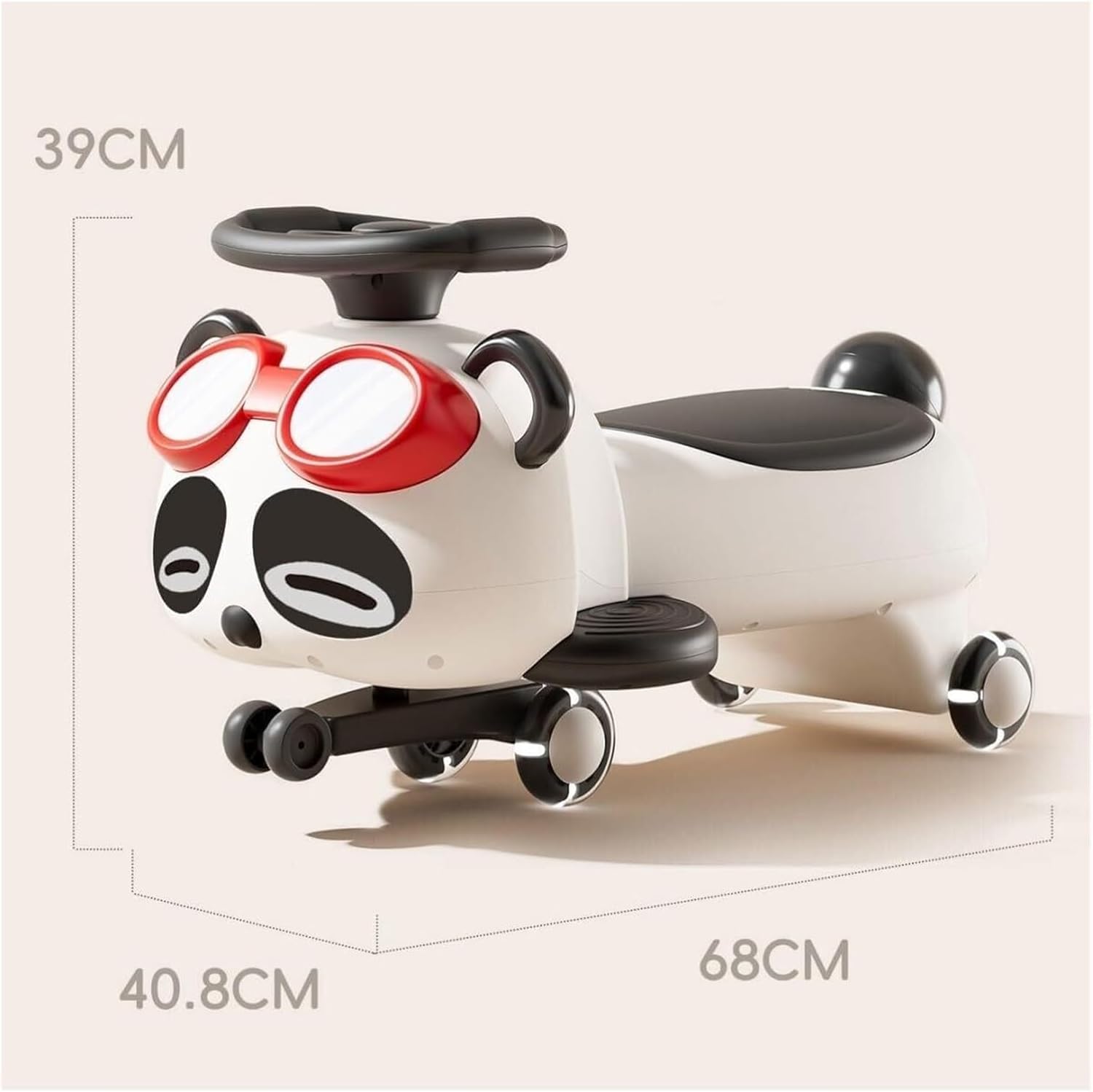 Bicycles Wiggle Car with Pedal Swing Cars with Under Seat Storage Anti-Rollover Flashing Wheels Lights and Music Bike(Black)