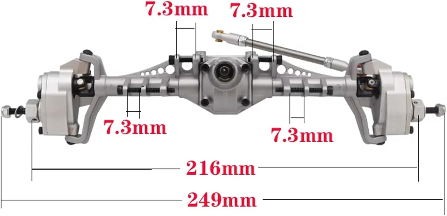 for Axial for Capra 1.9 for Unlimited for Trail for Buggy for UTB for Currie F9 for 1/10 RC Crawler Car Upgrade Aluminum Alloy Front and Rear Portal Axle RC Car Parts(Red,Front Rear)