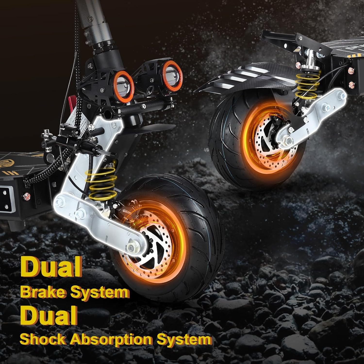 Adult Electric Scooter 50MPH Fast ZonDoo ZO01 Plus Pro 6000W Dual Motors 60 Miles Long Range Fat Tires Oil Hydraulic Brake Dual Suspension All Terrain Escooter with Seat for Heavy Duty Adults