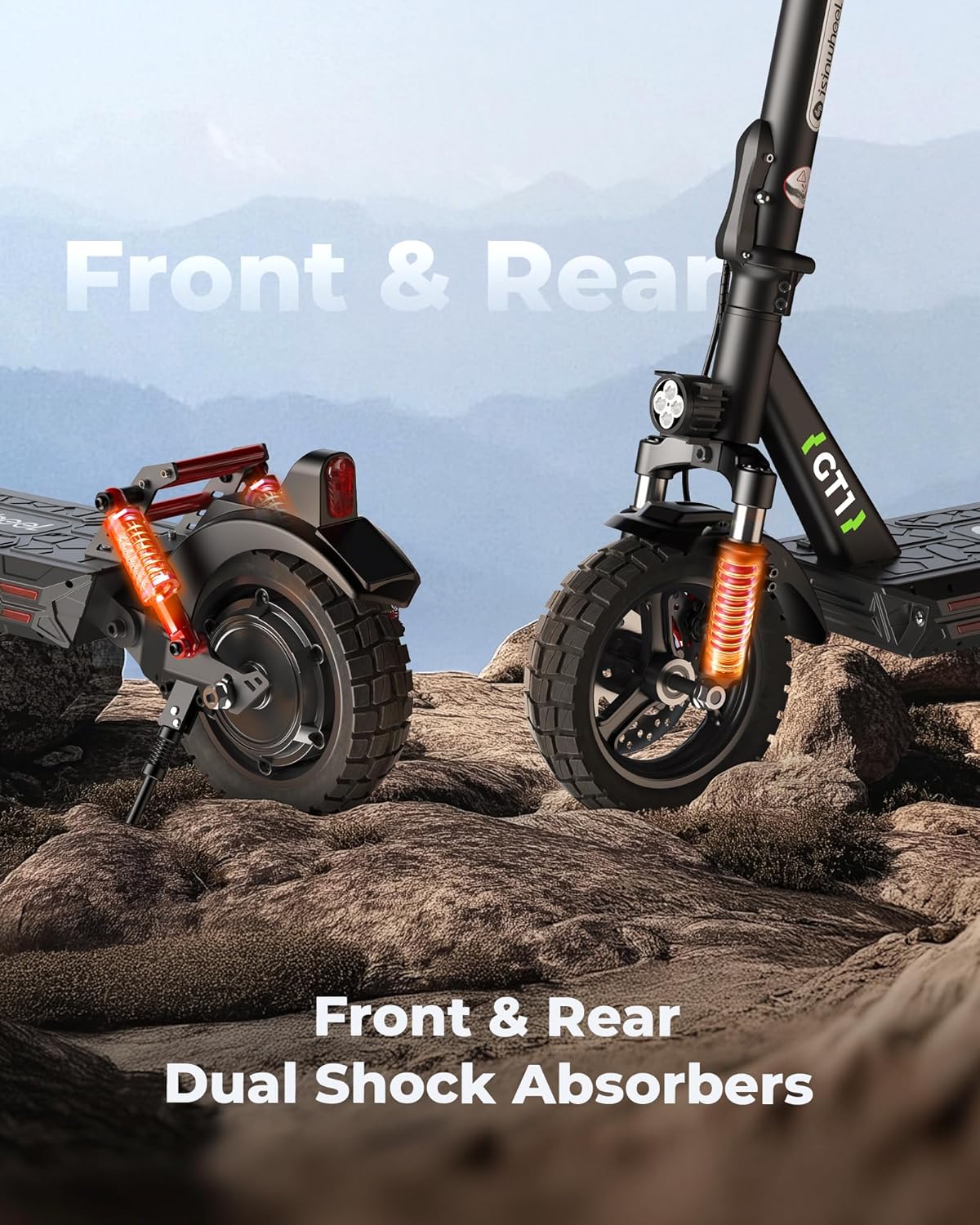 isinwheel Electric Scooter for Adults, 1000/800W Motor Up to 28 MPH, 37/28 Miles Range, APP Control, NFC Lock, 11/10