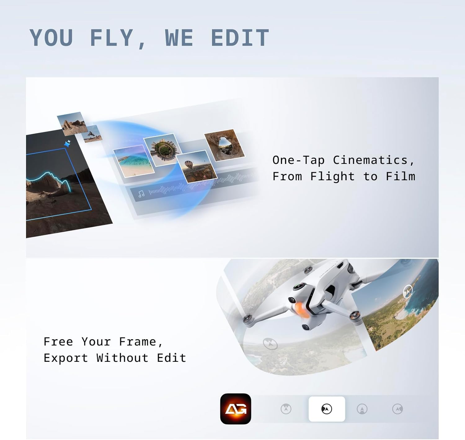 Antigravity A1 Infinity Bundle (3 High-Capacity Batteries) - 8K 360 Drone for Immersive Flight, Point-to-Fly Motion Control, Obstacle Avoidance, Deep Track, Auto Return, 10km Transmission, Auto Edit