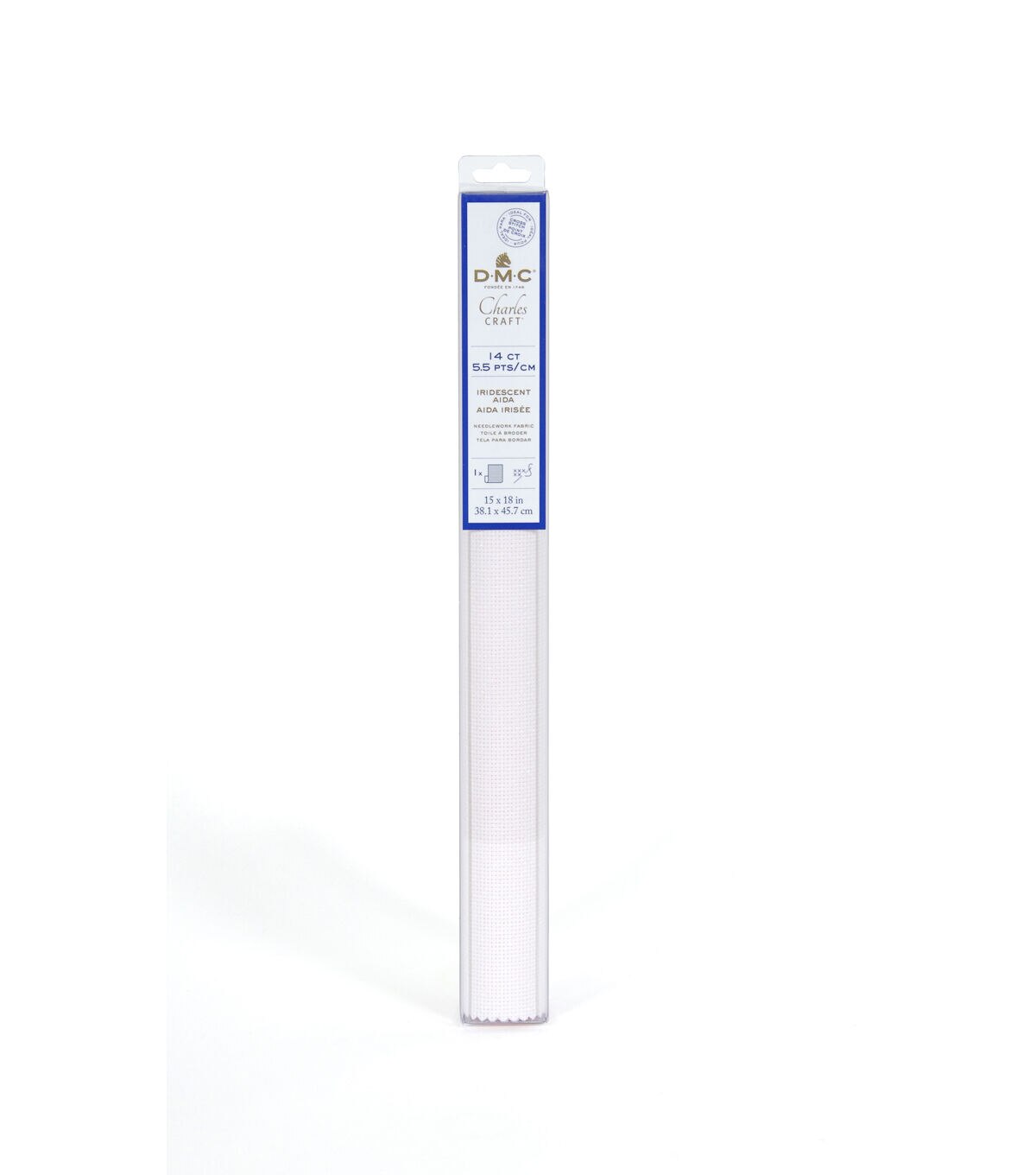 DMC 15 x 18 Iridescent Pink Aida 14 Count Cross Stitch Fabric