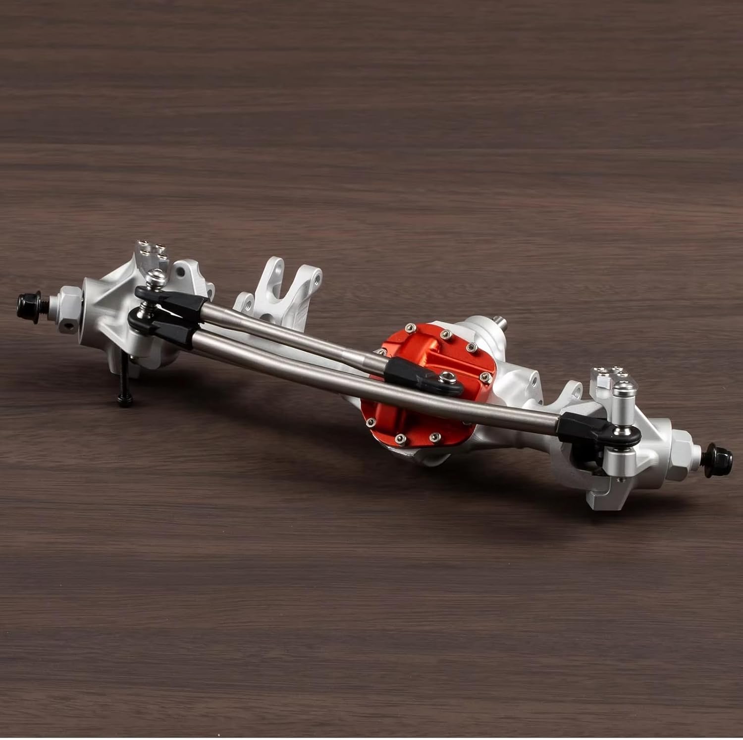 Compatible with Axial for SCX10 II VS4-10 HD44 1/10 RC for Rock Crawler Car Parts Aluminum Offset Straight Axle Set RC Front and Rear Axle(Silver)