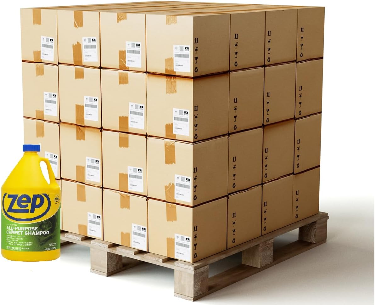 Zep All-Purpose Carpet Shampoo Concentrate 1 Gallon ZUCEC128 (Pallet of 144) - Professional Formula Removes Dirt and Stains