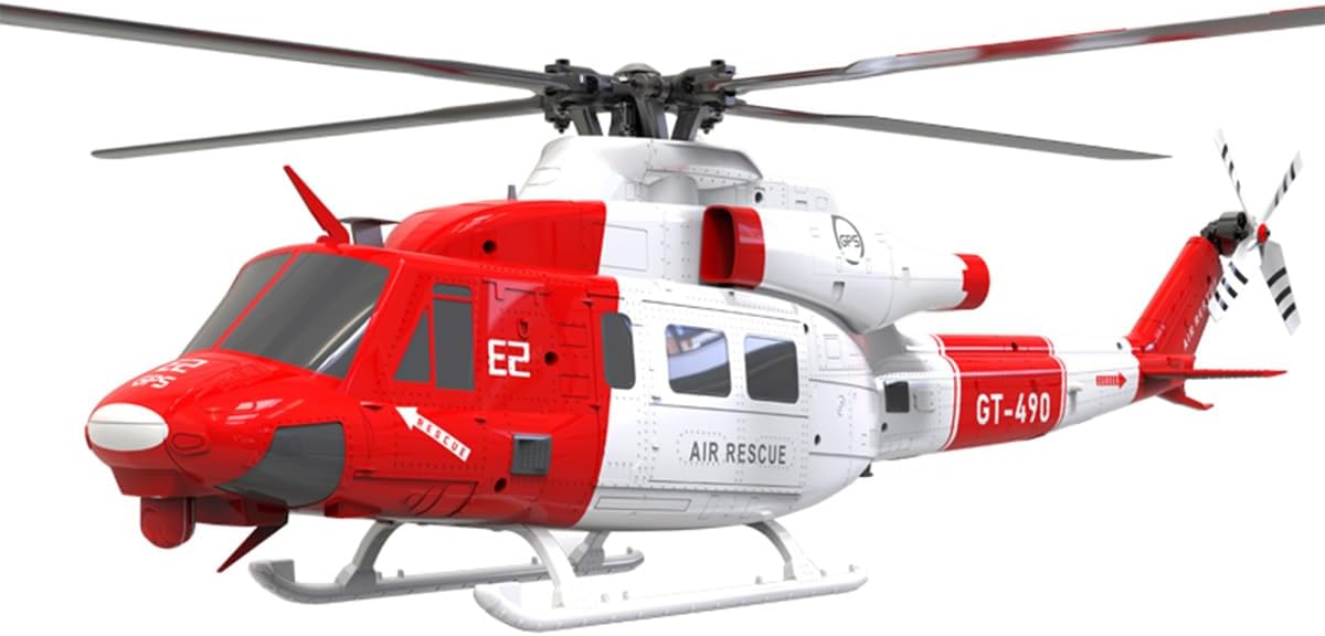 GOOSKY E2 UH-1Y RC Helicopter, 2.4G 6CH Dual Brushless Simulation Stunt Aircraft Model with GPS, Auto-Stabilization One-Key Return (RTF Version)