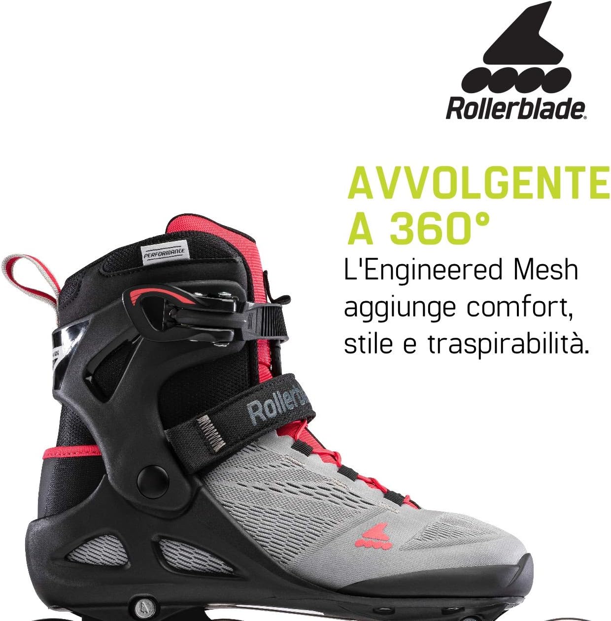 Rollerblade MACROBLADE 90 W, Inline-Skates für Damen, Fitness Inliner, Neutrum Grau/Paradies Rosa