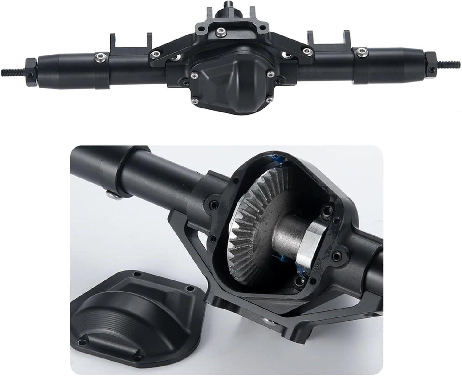 RC Car Upgrade Parts for Axial for SCX10 1/10 RC Crawler Car Truck Upgrade Parts Metal Front Middle Rear Axle with Servo Mount Modified Accessories(1 Set (3pcs))