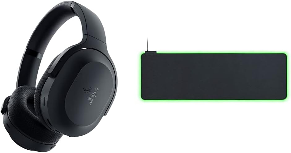 Razer Barracuda Wireless Gaming & Mobile Headset (PC, PlayStation, Switch, Android, iOS) (2nd Gen) Goliathus Extended Chroma Gaming Mousepad | Customizable Chroma RGB Lighting - Soft, Cloth Material
