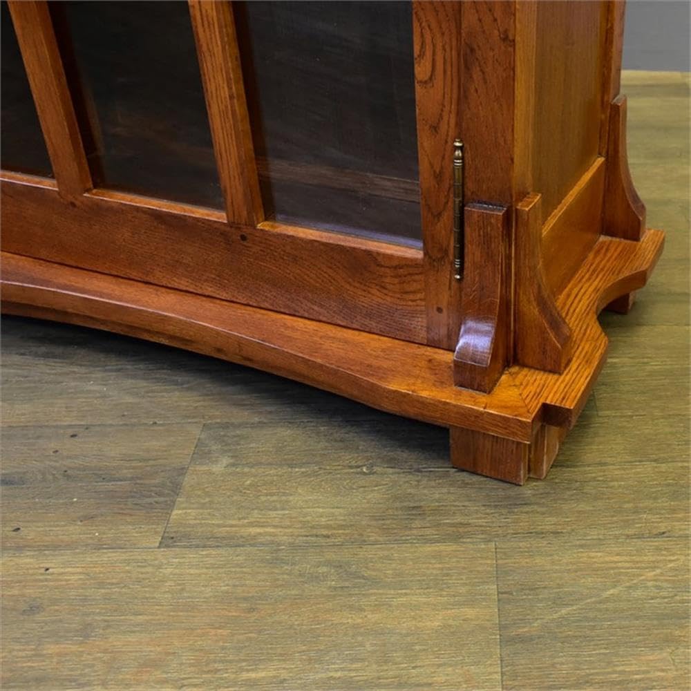 Pemberly Row Traditional Wood Display Bookcase in Cherry Finish