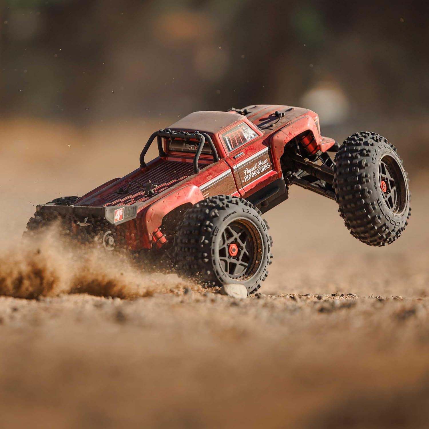 ARRMA RC Truck Outcast 4X4 4S BLX 1/10TH 4WD Stunt Truck RTR (Battery and Charger Not Included), Red, ARA4410V2T4