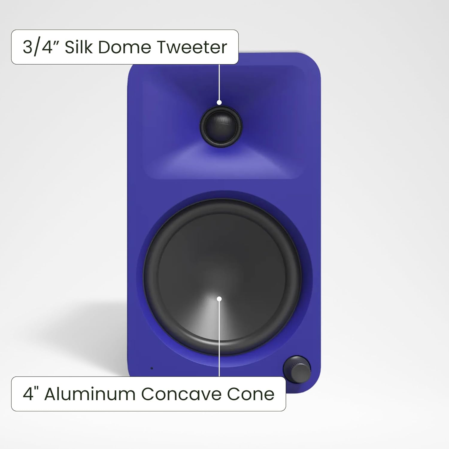 Kanto ORA4 140W Powered Reference Speakers with Bluetooth 5.0 and USB-C Input | 4” Woofers with Deep Bass Extension | Bi-Amplified | 80 Hz Automatic Crossover | Reference Quality Sound | Pair | Purple