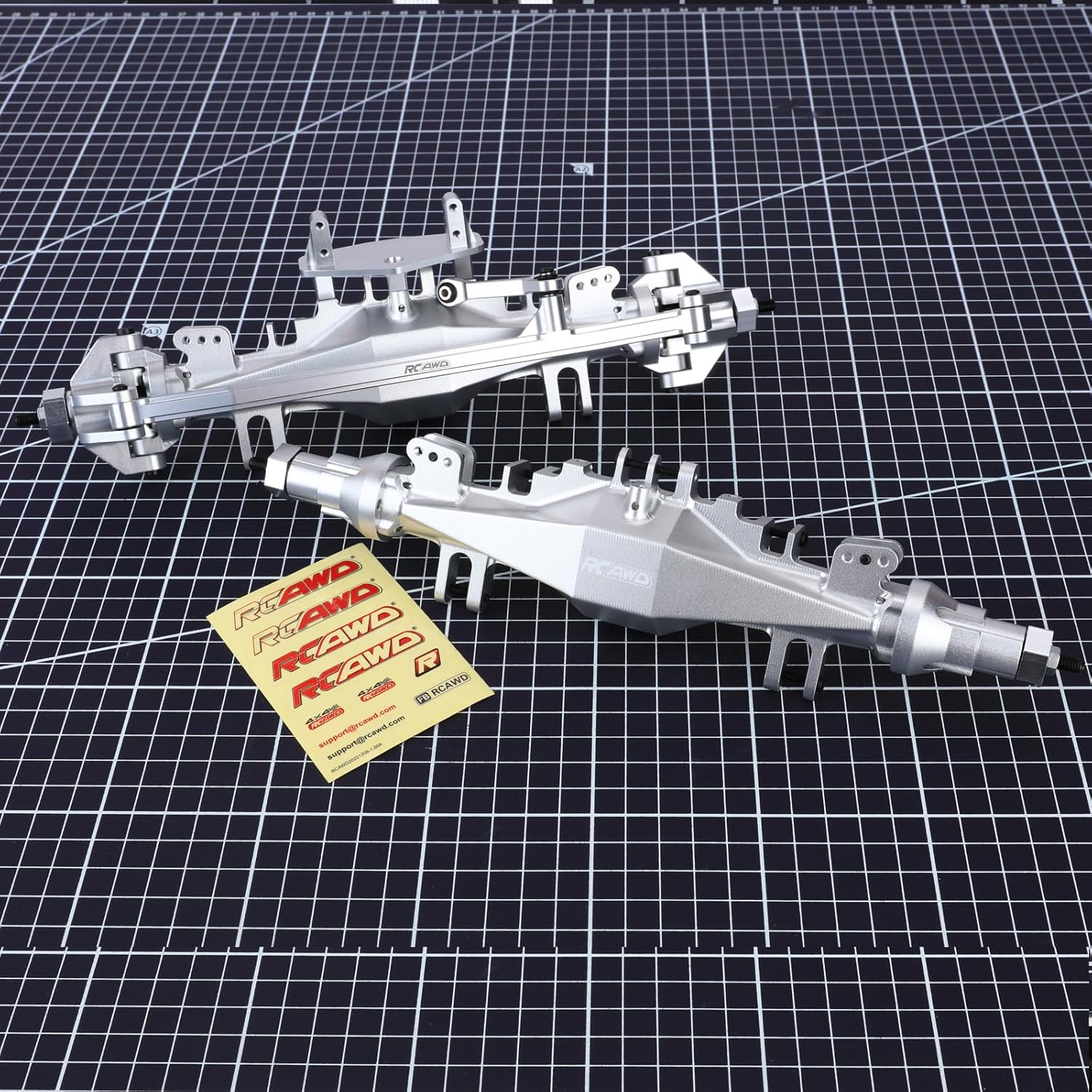 RCAWD 7075 LMT Front & Rear Axle Set, 90% More Durable Housing with 40CrMo Gears & Metal Differential Upgrades Parts for Losi 1/8 Solid Axle #LOS242031#LOS242030