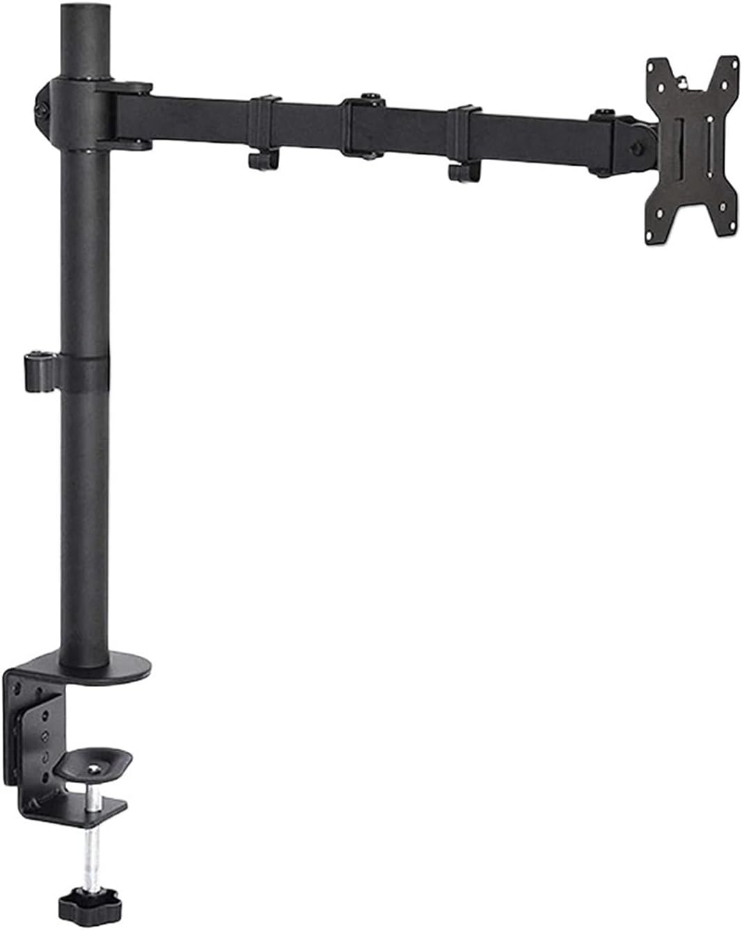 Single/dual monitor desk stand supports monitors up to 19.84 lbs. Adjustable height and angle arm for 17 to 32 inch computer screens(Single)