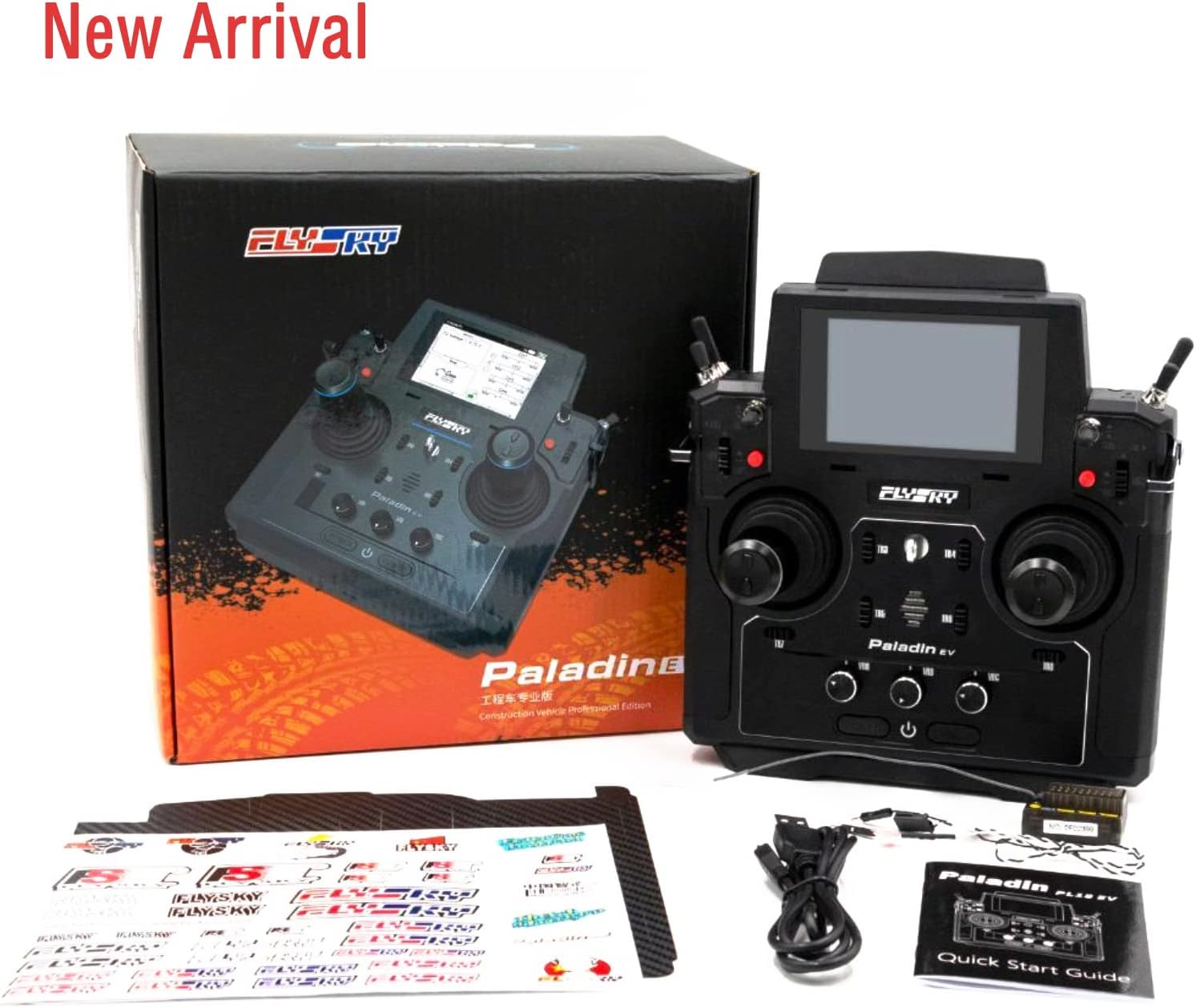 Flysky Paladin FS-PL18 EV Radio Controlle Transmitter, 2.4G 18Channel 3.5 Inch TFT Touch Screen for RC FPV Boat Car Drone with FTr12B Receiver (FS P18 EV)