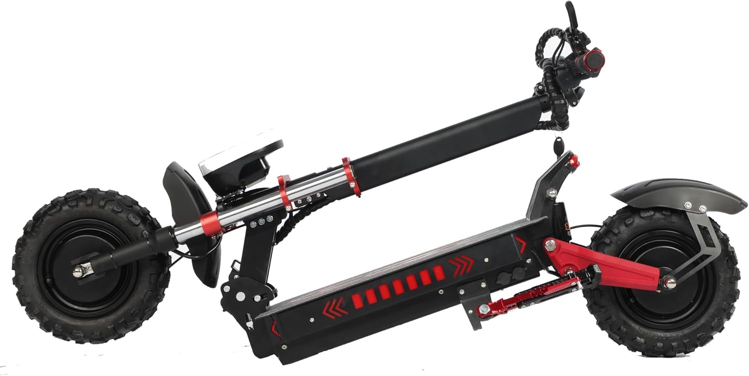 Electric Scooter for Adults, 5600W Dual Motors, 40-50 mph,50-55 Mile,Range Dual Brake System, 11-inch Off-Road Tires Dual-Drive Fast Heavy-Duty Electric Scooter with Seat