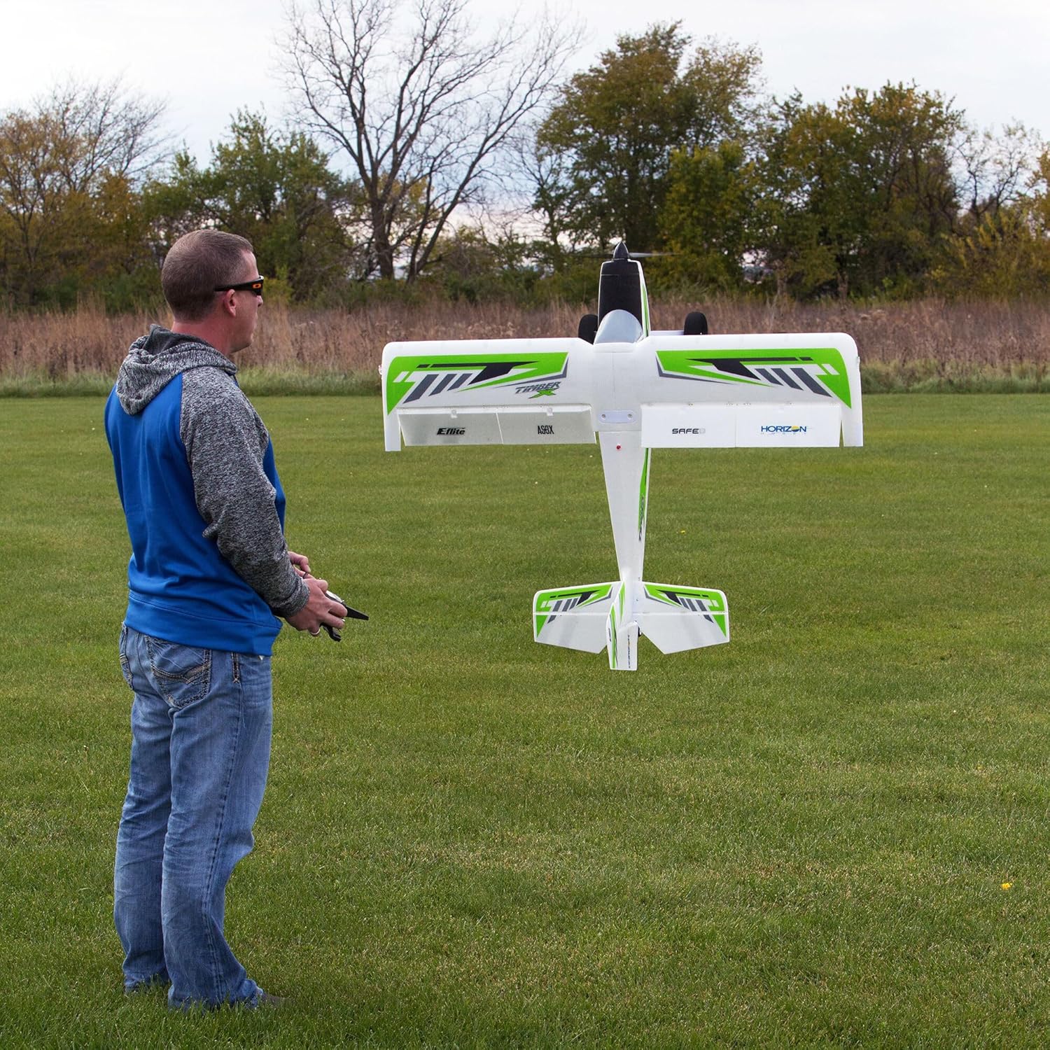 E-flite RC Airplane Timber X 1.2m BNF Basic Transmitter Battery and Charger not includedwith AS3X and Safe Select EFL38500