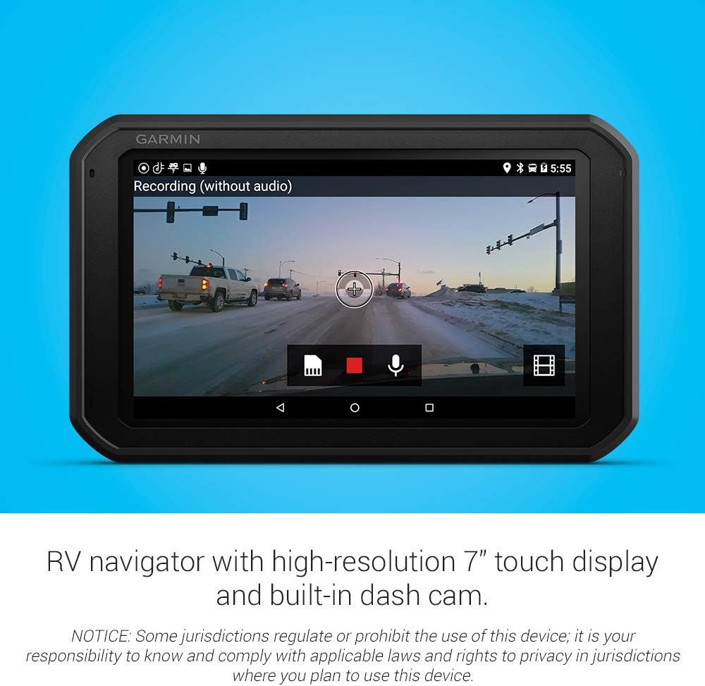 Garmin RV 785 & Traffic, Advanced GPS Navigator for RVs with Built-in Dash Cam, High-res 7