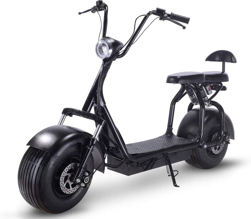 MotoTec Knockout 48v 1000w Electric Scooter Fat Tire Big Wheel Off Road UL 2272 Black