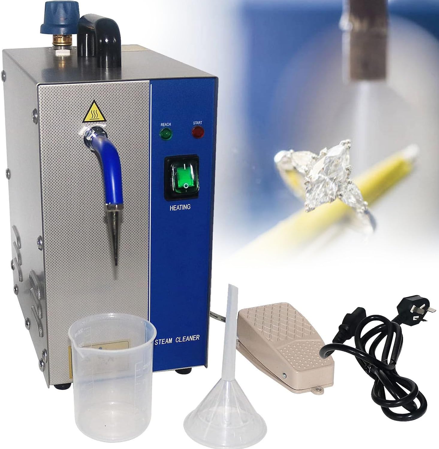 GBHJJ Stainless Steel Jewelry Steam Cleaner, Professional gem Washer Gold and Silver Jewelry Steam Cleaning Machine Goldsmith Equipment, for Cleaning Jewelry Silver and Gold Jewelry,2L-110V