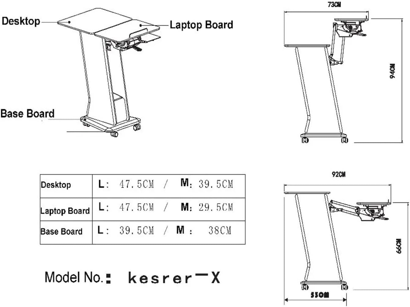 Multifunctional mobile laptop table sofa bedside stand lazy lift long arm mobile computer laptop table