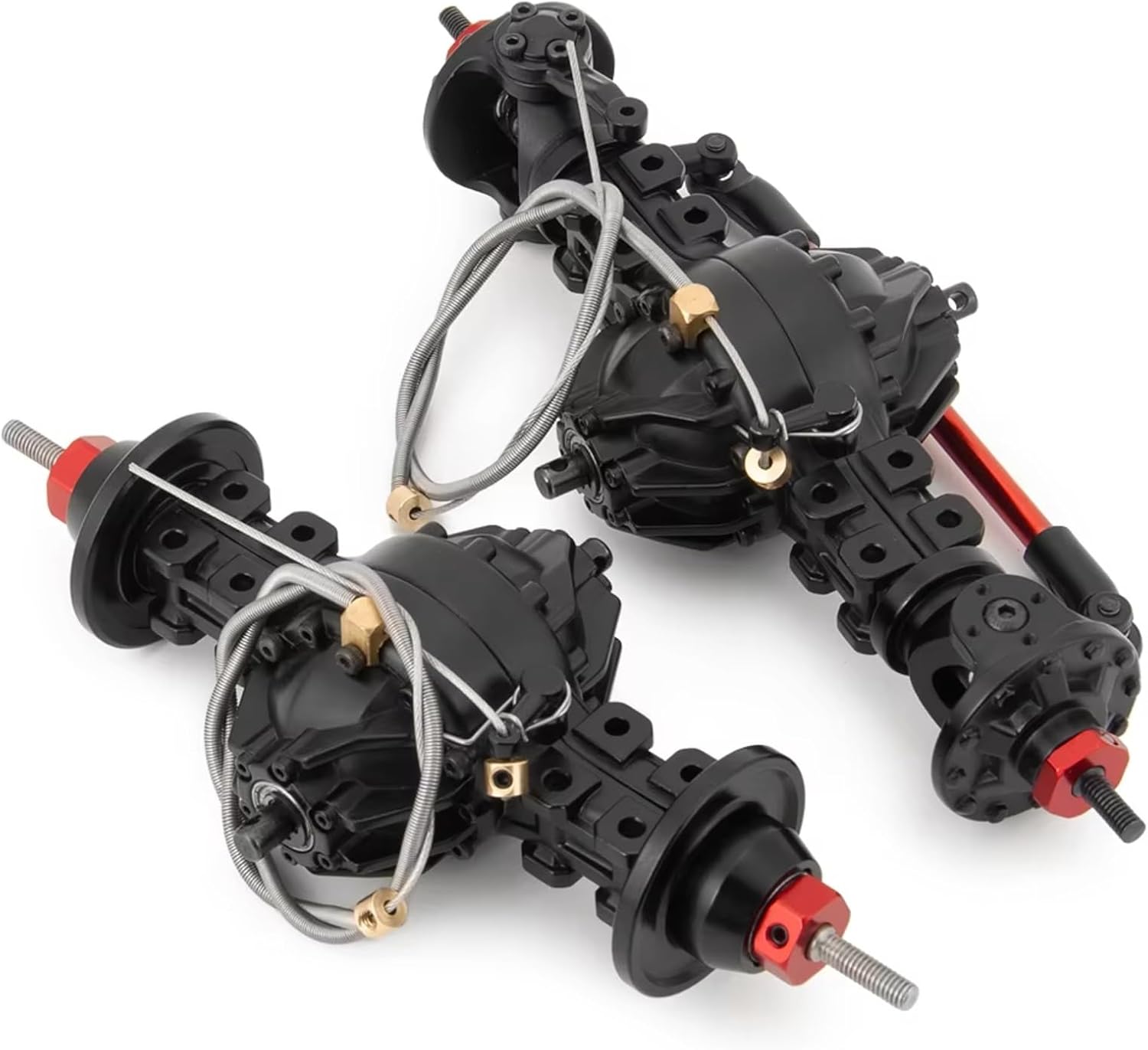 for Tamiya 1/14 Metal Alloy Front Rear Medium Differential Axle Built-in Gear RC Upgrade Parts Accessories RC Car Parts(Front and Rear)