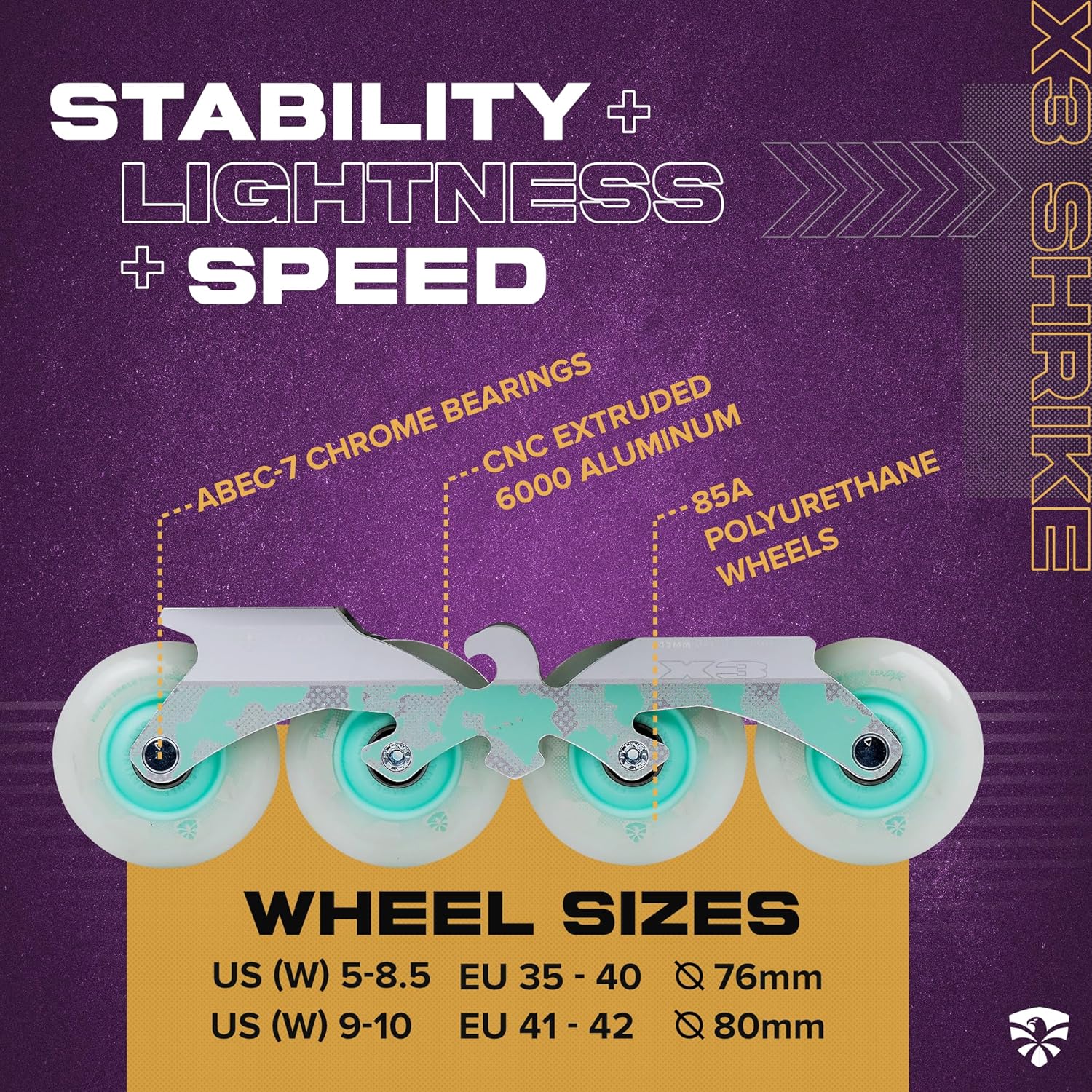 Flying Eagle X3 Shrike Freeskates - Aggressive Inline Skates for Men & Women, Adult Roller Skates Inline, Roller Skate, Skating Shoes for Outdoor, Rollerskates Adult