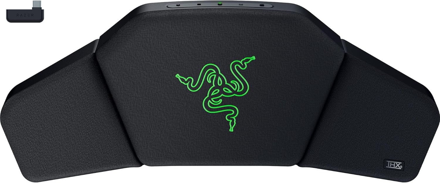 Razer Clio Wireless Speaker Head Cushion: THX Spatial Audio Enabled - Integrated Near Field Dual Speakers - Multiple Audio Setups - Two 43 mm Full Range Drivers + Aluminum Cone - Bluetooth & USB C