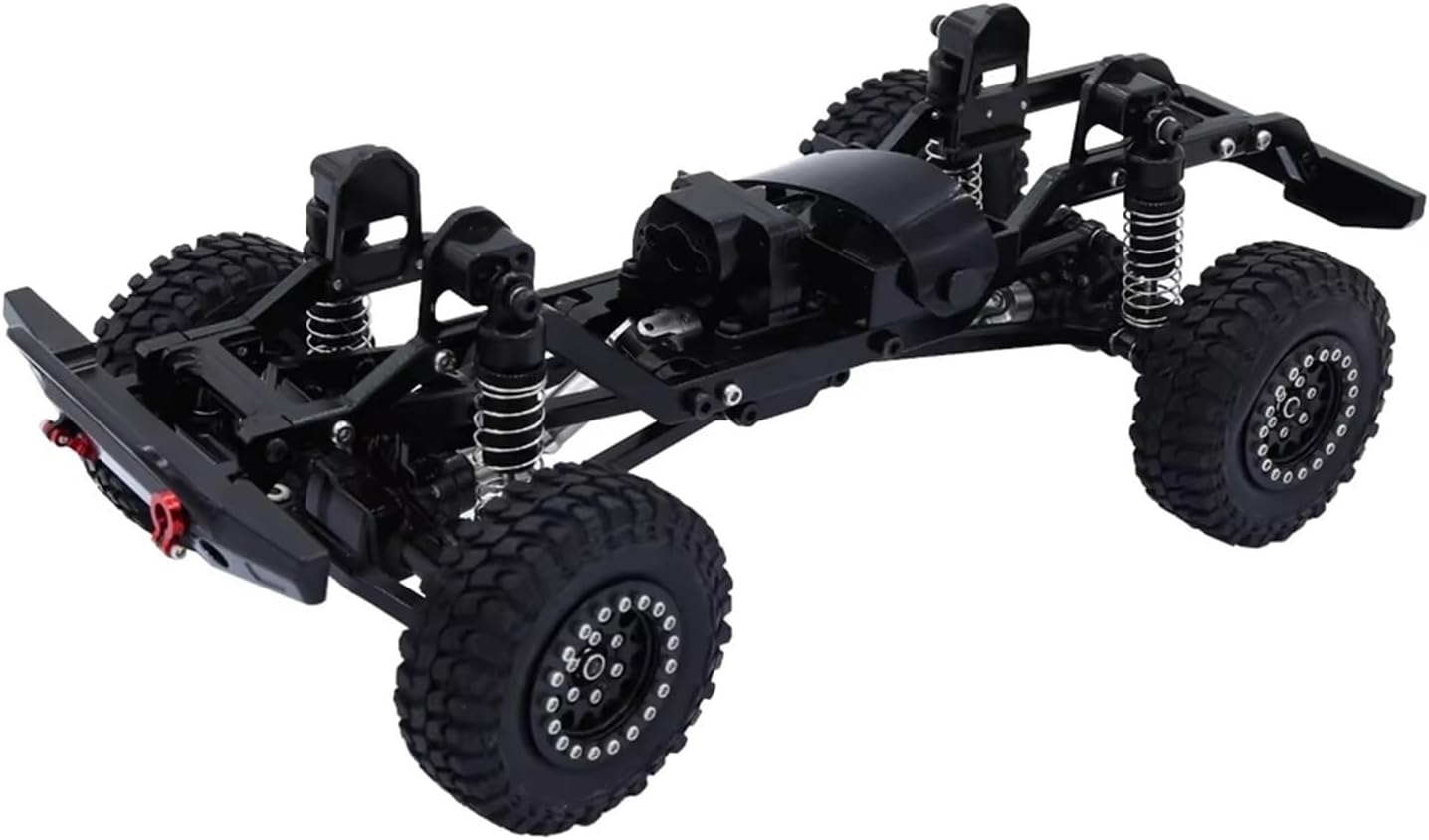 RC Car Accessories Compatible with TRX4M for Bronco for Defender Upgrade Parts Metal Frame for Chassis Kit with Gearbox 1/18 RC Crawler Car(Black)