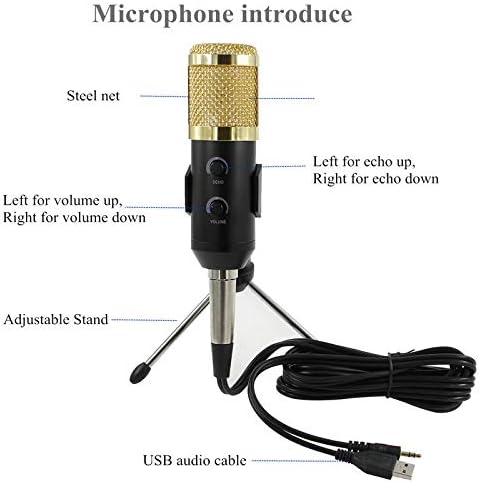 Microphone Professional USB Condenser Microphone for Computer Studio Karaoke Mic for Video Recording