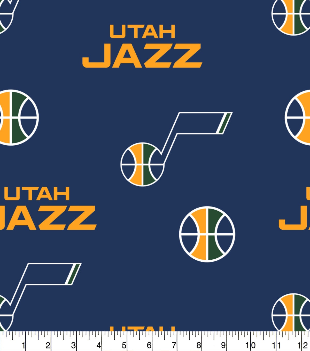 Utah Jazz Fleece Fabric Allover