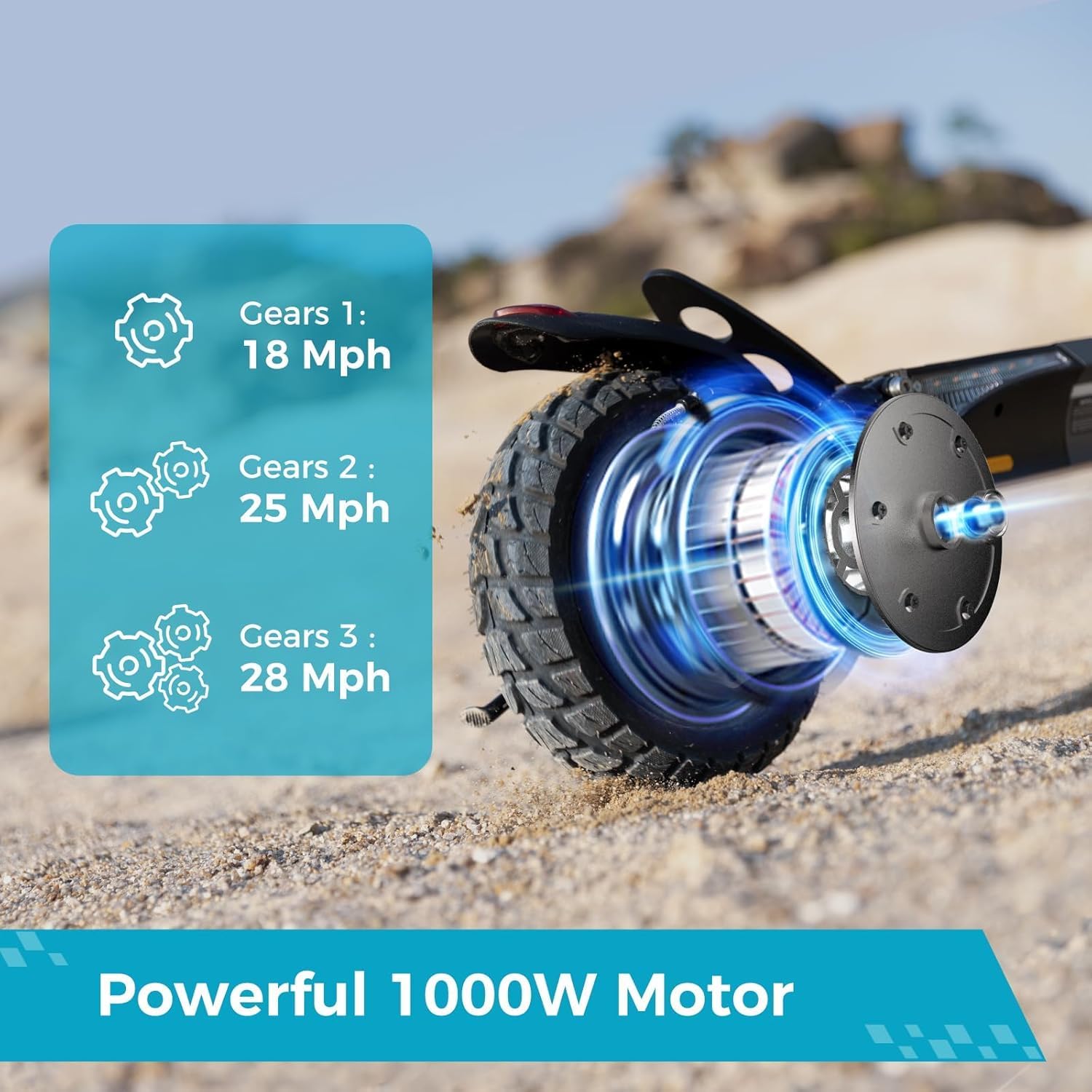 Electric Scooter for Adults, 28/25MPH Speed, 28/25Mile Range, 1000/750W Powerful Motor, 10/9.3