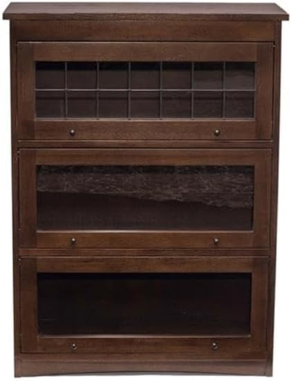 Crafters and Weavers Mission Craftsman Style Oak Barrister Bookcase - 3 Stack - Walnut